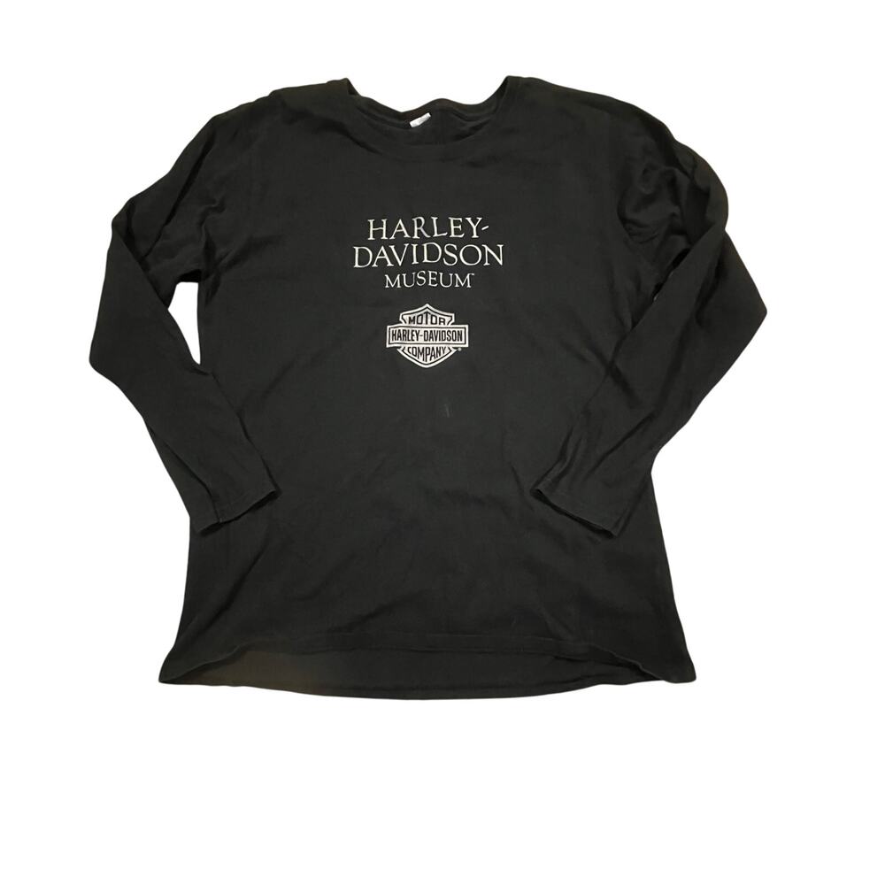 Harley Davidson Museum Women M Long Sleeve Shirt Milwaukee WI Biker Graphic